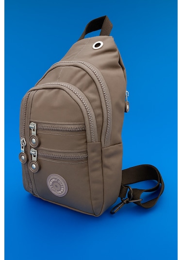 Newish Polo Kadın Krinkıl Kumaş Çapraz Tek Kol Göğüs Ve Omuz Sırt Çantası-crossbody Bag Sütlü Kahve