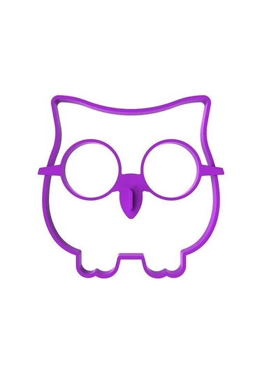 Moveevo Baykuş Şekilli Silikon Yumurta Pişirici, Mutfak Pancake Kalıbı, Teflon Kaplama Uyumlu Mor