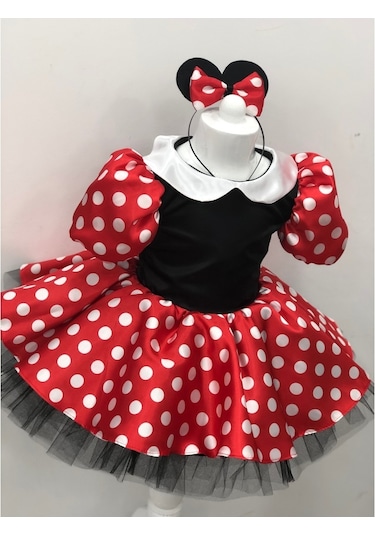 Minnie Mouse Kız Çocuk Doğum Günü Elbisesi & Parti Kostümü Çok Renkli