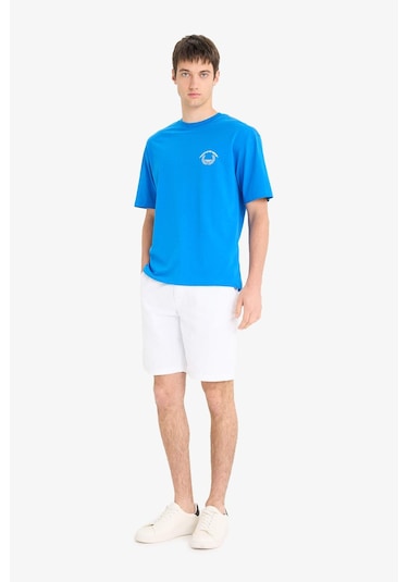 Defacto %100 Pamuk Regular Fit Bermuda Şort E1231ax25smwt34 Beyaz