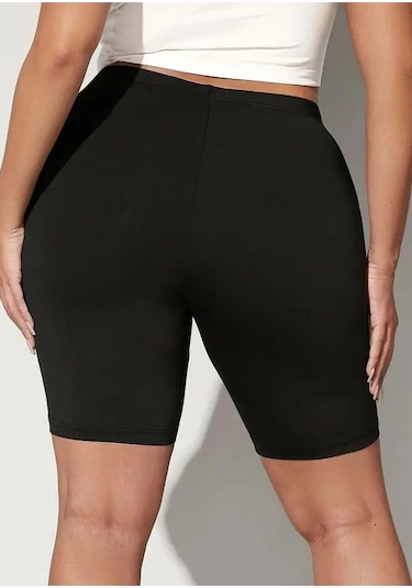 Bella Dossi Kadın Büyük Beden Rahat, Terletmez Ve Iç Göstermez Diz Üstü Kısa Tayt Siyah