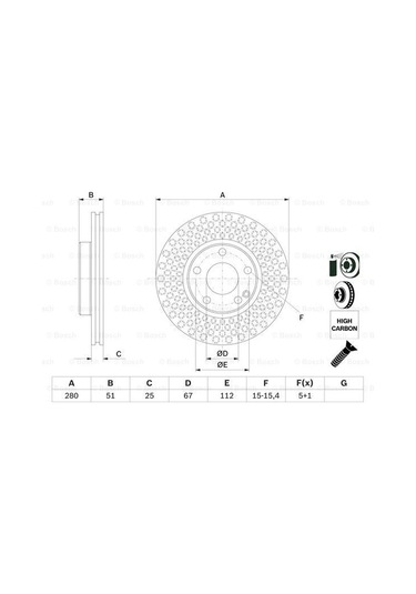 Mercedes A 176 A180Cdı 1.5 2012-2015 Bosch Ön Disk 2 Adet N11.1969