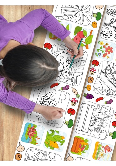 Doğa Temalı Bebek Ve Çocuk Için Örnek Resimli 3,75 Metre Rulo Boyama Kağıdıı Karışık