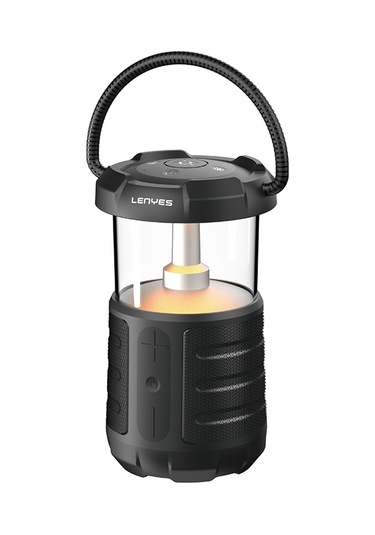 Lenyes S230 Kamp Gece Lambalı Bluetooth Speaker Hoparlör V5.3 Siyah