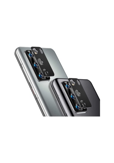 Huawei P40 Zore Kamera Lens Koruyucu Cam Filmi Siyah