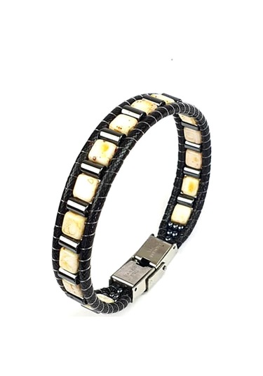 Hematit Ve Akik Taş Detaylı El Işi Tasarım Doğal Taş  Bileklik