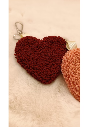 2'li Kalp Anahtarlık Charm Kırmızı