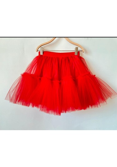 Gala Tütülü Kabarık Kız Çocuk Etek Kırmızı
