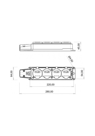 Bemis 1x16a 220v Kauçuk Dörtlü Grup Priz
