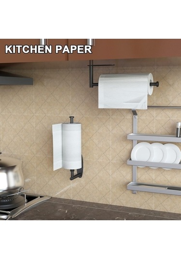 Novahub Sabit Vidalı Kağıt Havluluk, Mutfak Altı Tutucu, Paslanmaz Çelik, Yastıklama Efektli, Yer Tasarruflu, Mutfak İçin Diğer