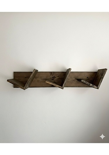 Doğal Ahşap Kitaplık, Dekoratif Tasarım Ahşap Vintage Kitaplık Ceviz