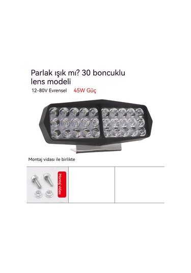 Motosiklet Lambası Modifiye Harici Spot Işık Süper Parlak 12 V60vled Far Spot Işığı B30