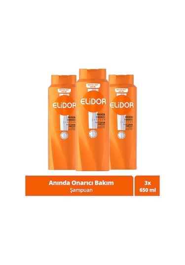 Elidor Anında Onarıcı Saç Bakım Şampuanı 3 x 650 ML