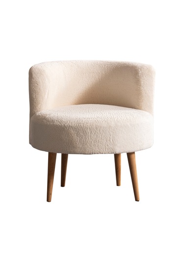 Panda Çay Seti Berjer Ve Puf Takımı Salon, Balkon, Ofis 2 Li Takım Krem Krem