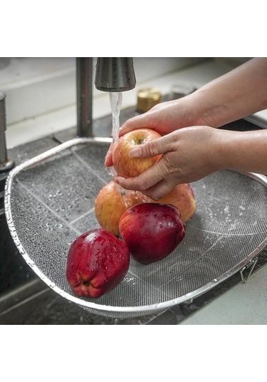 Pazly Suntek Paslanmaz Çelik Süzgeç Sepeti - Kevgir Sebze Mutfak Gümüş Gümüş