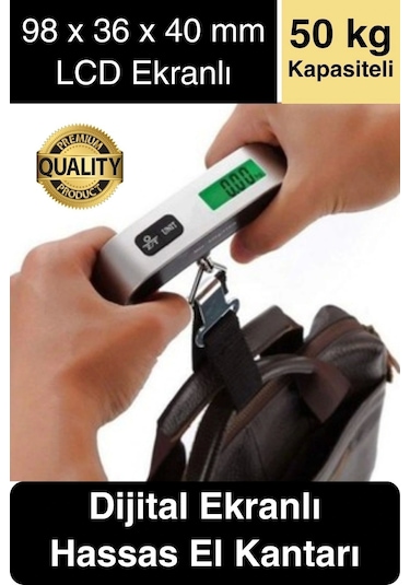 Taşınabilir Dijital Ekranlı Pilli El Kantarı Hassas Terazi Seyahat Yolculuk Bavul Çanta Tartı 50 Kg Diğer