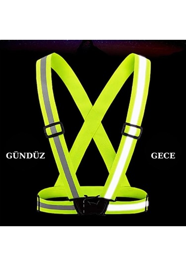 Yüksek Görünürlüklü REFLEKTÖRLÜ KLİPSLİ Ayarlanabilir FOSFORLU Pr