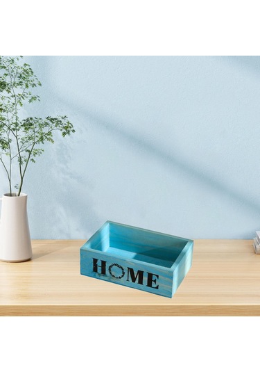 Homyl Ahşap Ekici Kutusu Dekorasyon Retro Çiftlik Evi Mavi