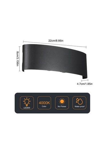 Tongxida Modern Led Duvar Aydınlatma - 8 Ledli Şık Salon Ve Yatak Odası Aplik Siyah Siyah