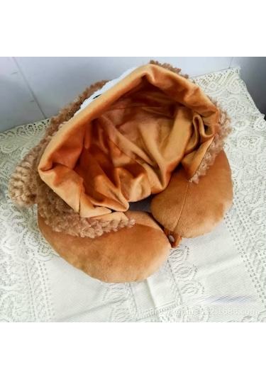 Sevimli Peluş Kapüşonlu U Şeklinde Yastık-feifei