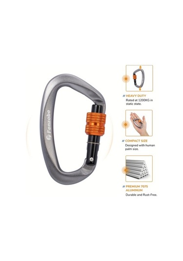 Besthome1 Tcherchı 12kn Karabina Klipsi - Yürüyüş Kamp İçin Siyah