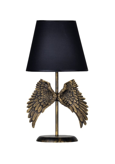 Qdec Modern Dizayn Melek Abajur Gold-Siyah Altın - Siyah