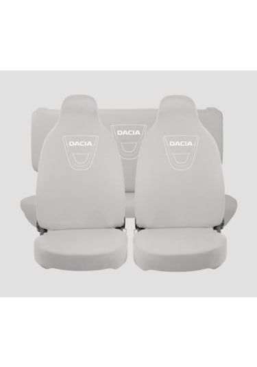 Oto Koltuk Kılıfı Ön Arka Set Gri Dacia Beyaz