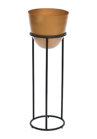 Summus Metal Ayaklı Saksı Büyük Boy Bronz