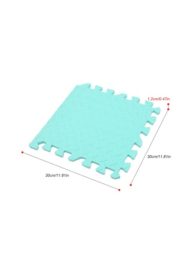 Teltree Bebekler İçin Kaymaz Eva Yer Matı - 12 Parça Yeşil Oyuncak Halı 30x30cm Su