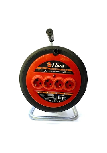 Hiva 4'lü Elektrik Seyyar Makaralı Uzatma Kablo 3 x 1.5 MM 35 M