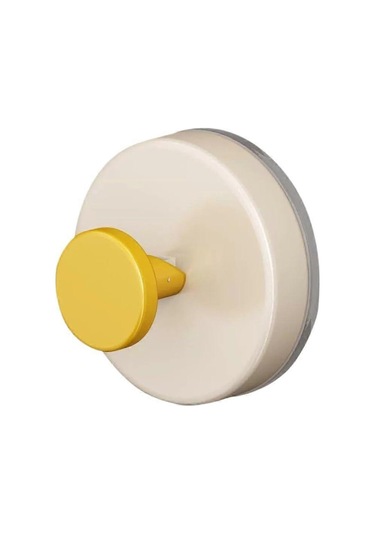 Sarı 2'li Paket Duvara Monte Vantuzlu Kanca, Yuvarlak Dekoratif Tasarım Diğer