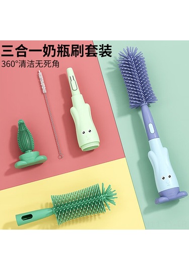 Teltree Bebekler İçin Toksik Olmayan Silikon Biberon Fırçası Seti - Kırmızı, Pratik Ve Hafif