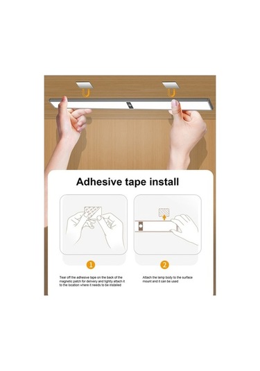 Opulentliving Geeroyoo Hareket Sensörlü Dolap Işığı - 3 Renkli, Şarj Edilebilir, 200-800mm, Beyaz Beyaz