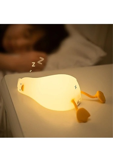 Willowhaven Tcherchi Dokunmatik Sensörlü Ördek Telefon Tutucu & Gece Lambası, Beyaz, Pratik Kullanım İçin Uygun Beyaz