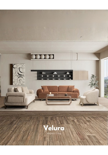 Compact 3+3+3 Koltuk Takımı & Oturma Grubu Beyaz - Kiremit