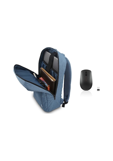 Lenovo 400 GY50R91293 Kablosuz Mouse + Lenovo GX40Q17227 15.6" B210 Notebook Sırt Çantası Mavi