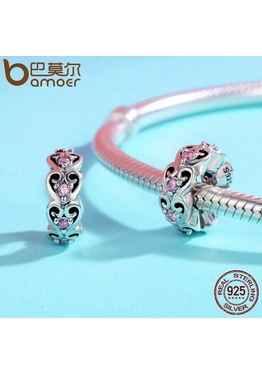 Novahub Romantik 925 Ayar Gümüş Kalp Ter Aşk Spacer Boncuk Fit Bilezikler - Sevgi İçin Tasarlandı Gümüş