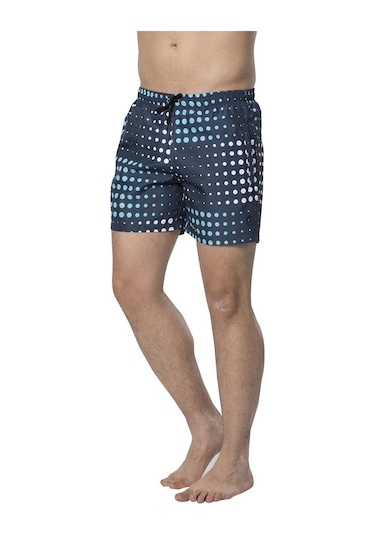 Crozwise Yuvarlak Desenli - Erkek Lacivert Deniz Şortu - 3148-01