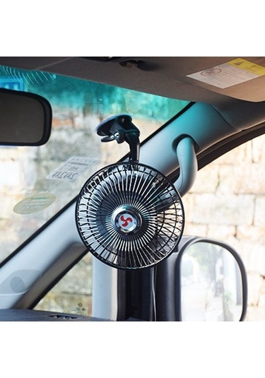 Besthome1 12 V 8 İnç Araç Taşınabilir Fan Araba Masası Mini Klima Döner Braket Vantuz