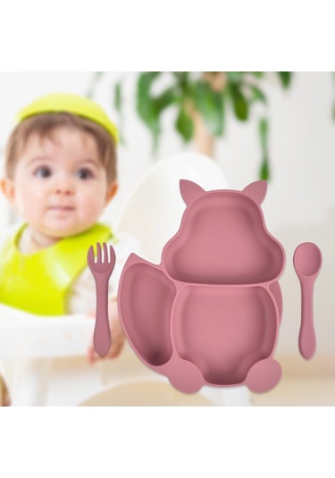 Suntek Bebek Çocuk Yemek Tabağı Bölünmüş Çanak Tepsi