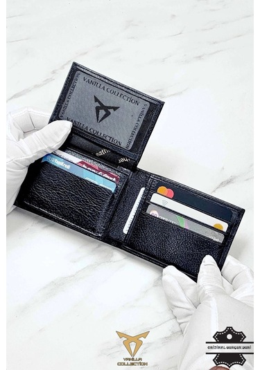% 100 Hakiki Deri Ergonomik Cüzdan Kartlık Portföy Siyah