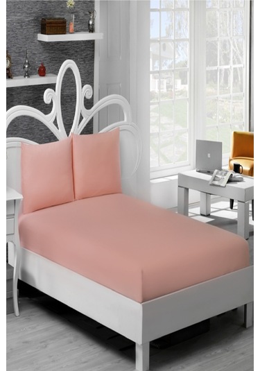 Altın Karma Havlu Lastikli Çarşaf Takımı 180x200 Cm 2 Adet 50x70 Cm Yastık Kılıfı Gül Kurusu