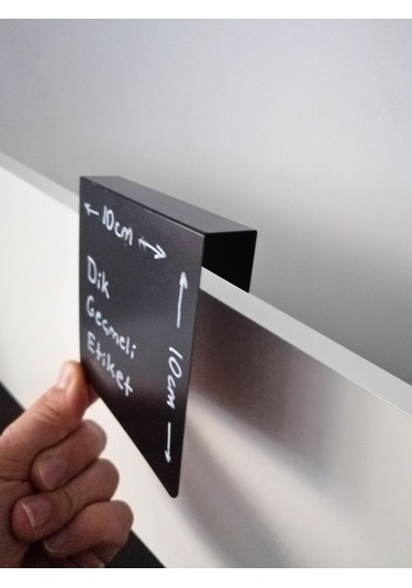 10 Adet Silinebilir Karatahta Siyah Etiket 10 x 10 CM Ahşap Raflar