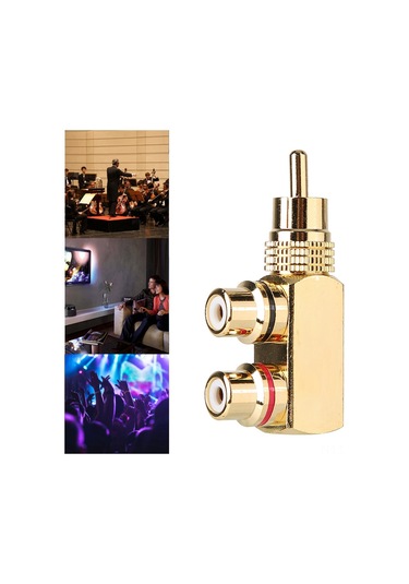Vkemall 2 Adet Saf Bakır 24k Altın Kaplı Rca Audio Video Çevirici, 4n Oksijensiz Bakır İletken, Sinyal Kalitesi Ve Dayanıklılık İçin Uygun