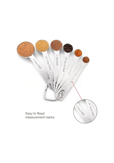 Yaozixa Paslanmaz Çelik 6'lı Ölçü Kaşığı Seti - Kuru/sıvı Malzemeler İçin Pratik Ve Hassas Ölçüm Diğer