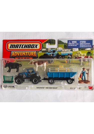 Matchbox Adventure Pack Dirtstroyer Mbx Farm Trailer Çiftlik Traktör Mavi