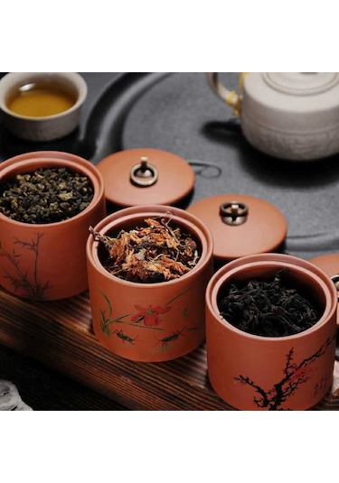 Sones Seramik Redware Çaydanlık Saklama Kapalı Çay Tankı Erik