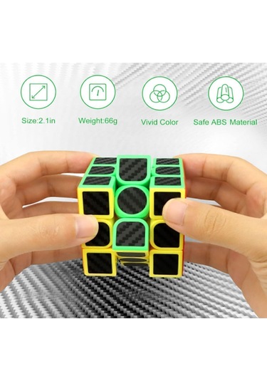 3x3x3 Professıonal Speed Cube Carbon Fıber - Karbon Fiber Profesyonel Rubik Zeka Sabır Küpü