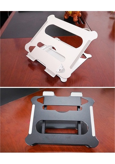 Pazly Dizüstü Bilgisayar Standı, Ayarlanabilir, Taşınabilir, Alüminyum, Kaymaz, Katlanır Stand