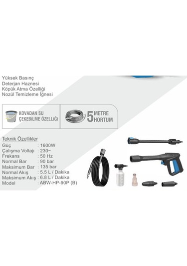 Master 135 Bar Yıkama Makinası Kovadan Su Çekebilme Özelliği